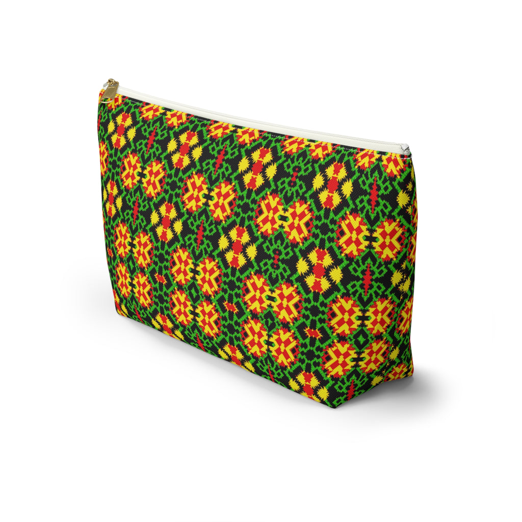 Geometric Kaleidoscope Accessory Pouch | T-Bottom Zipper Pouch
