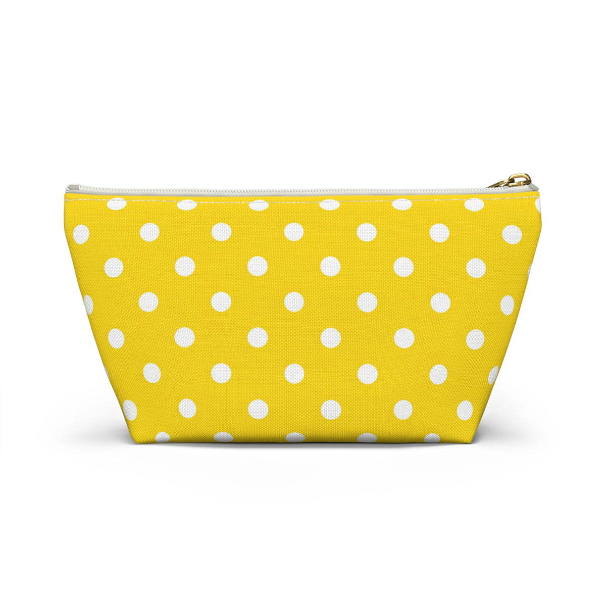 Yellow White Polka Dot Accessory Pouch | T-Bottom Cosmetic Bag