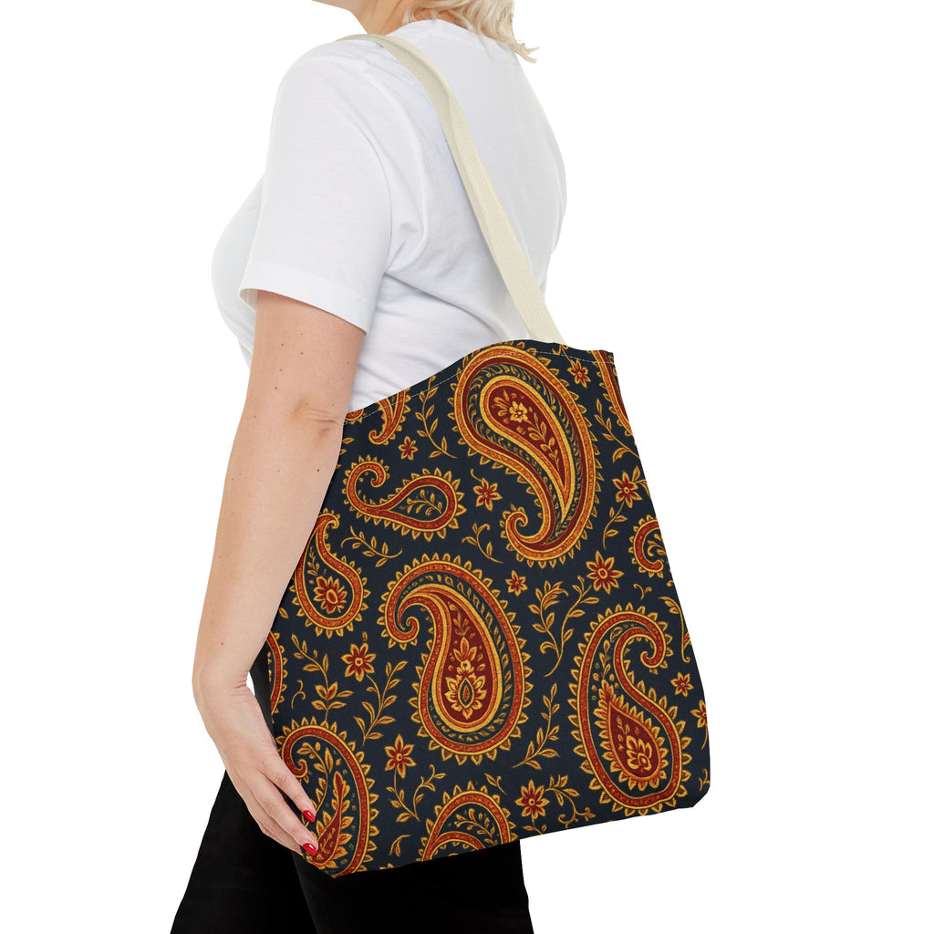 Autumn Paisley Pattern Tote Bag | All-Over Print