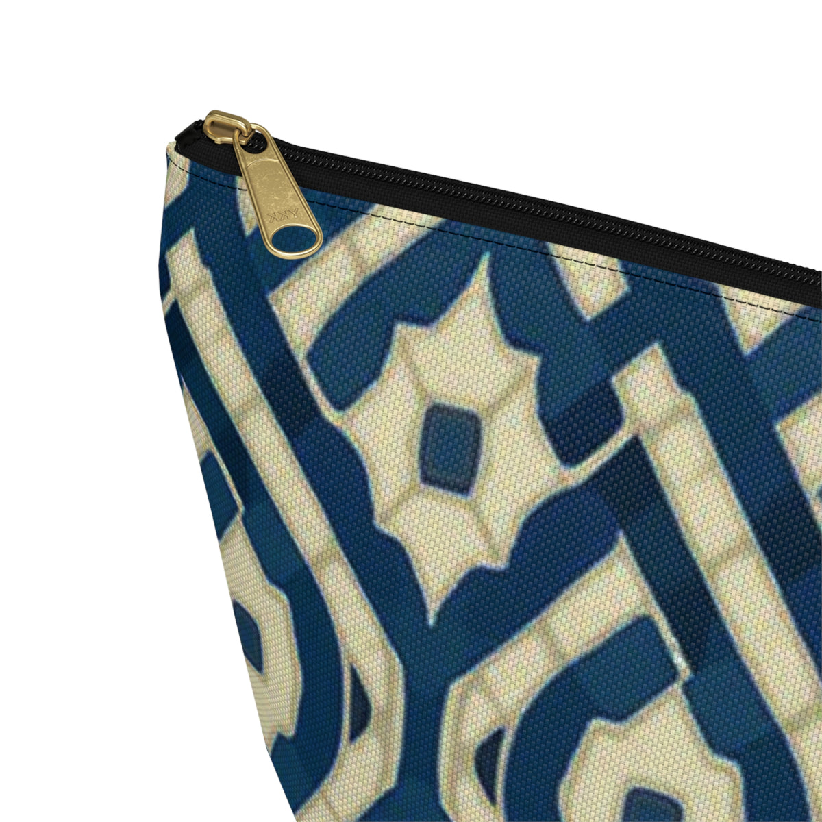 Patina Blue Geometric Accessory Pouch
