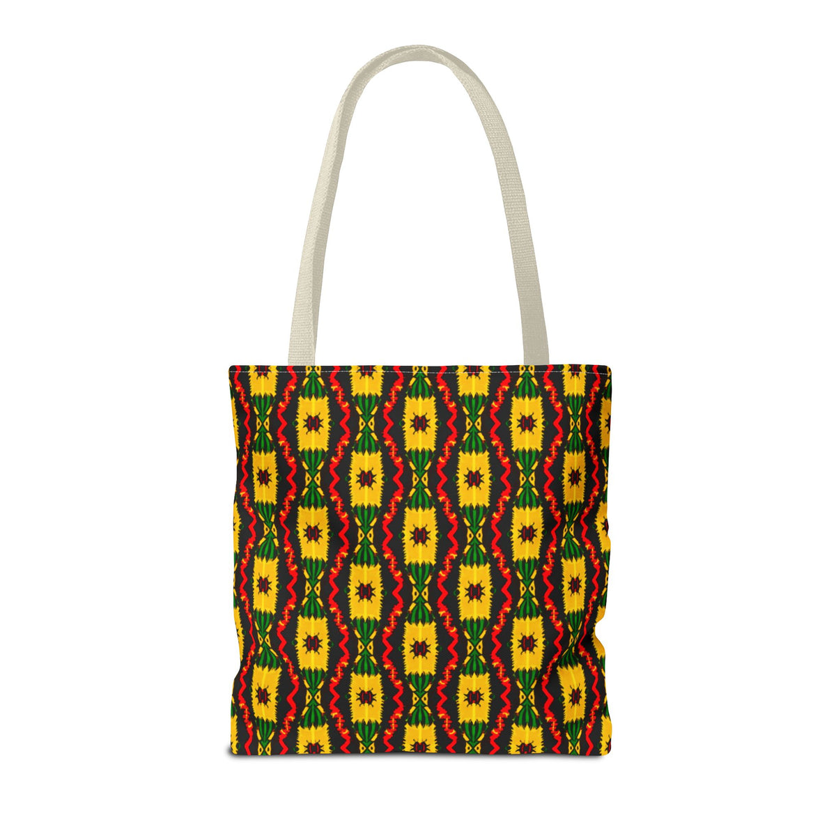 African Geometric Pattern Tote Bag | Yellow Red Green Print