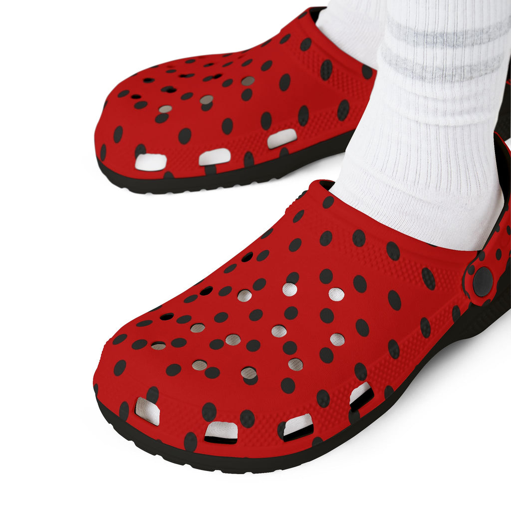 Red & Black Polka Dot EVA Foam Clogs