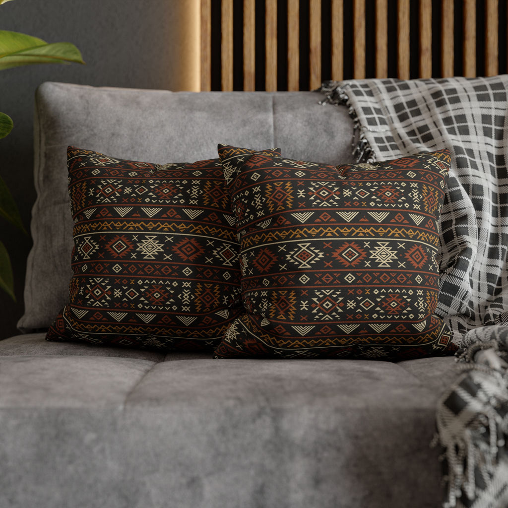 Southwestern Geometric Pattern Pillowcase | Aztec Stripe Boho Home Decor