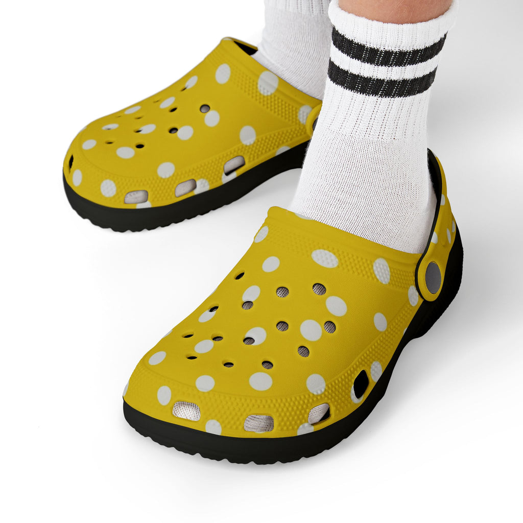 Kids Yellow Polka Dot EVA Foam Clogs