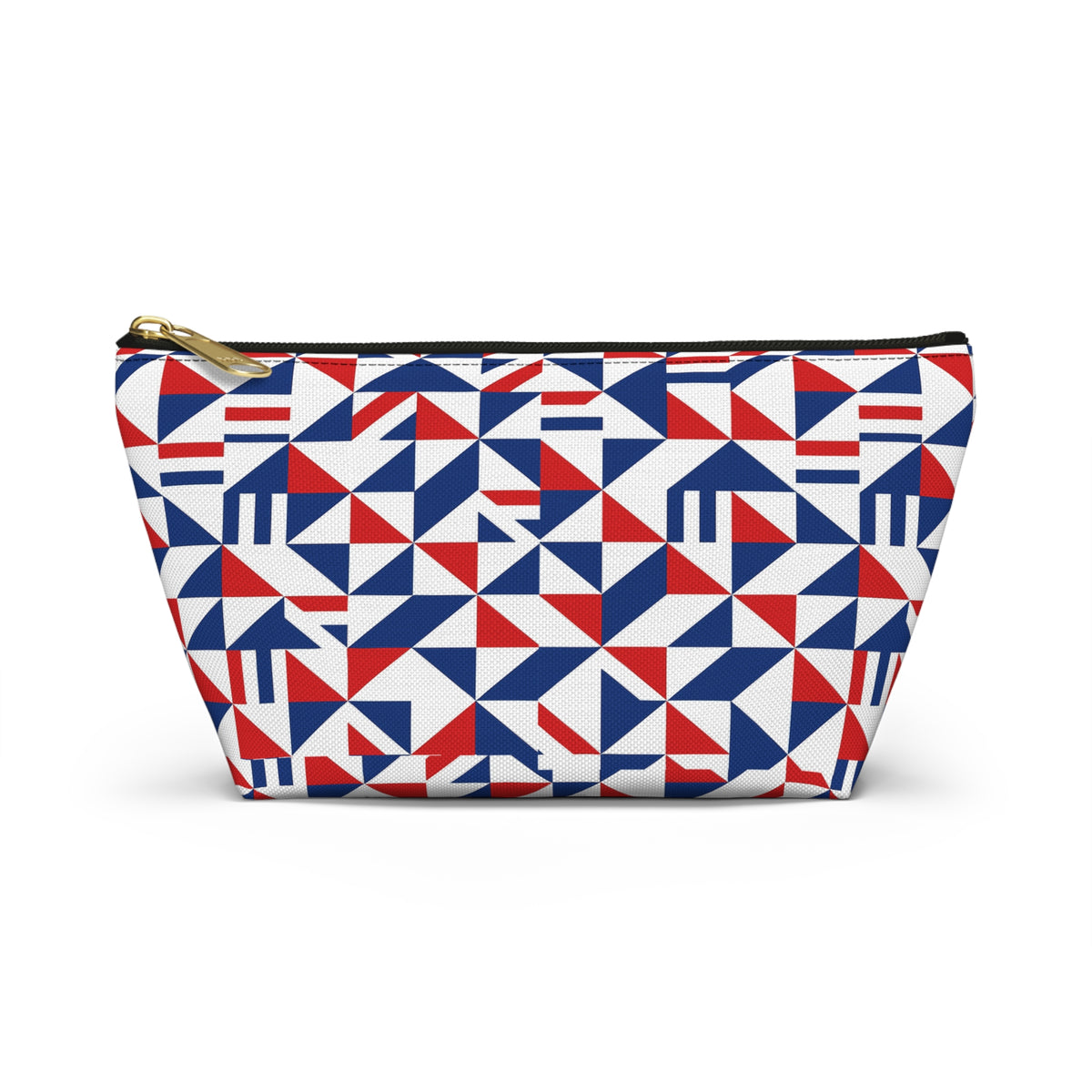 Red White Blue Geometric Pattern Accessory Pouch