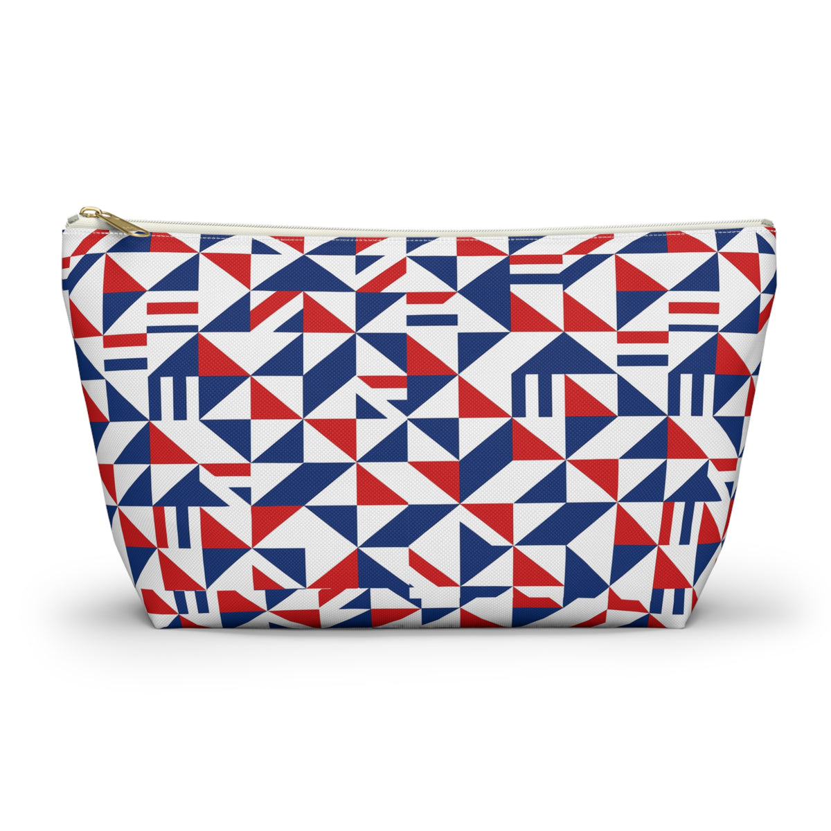 Red White Blue Geometric Pattern Accessory Pouch