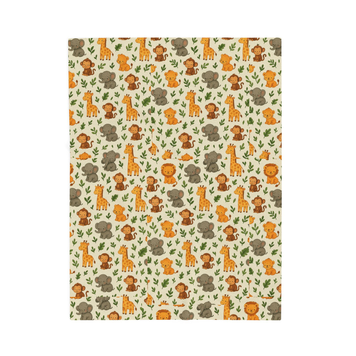 Autumn Woodland Animals Velveteen Plush Blanket | Fox & Mushroom Pattern