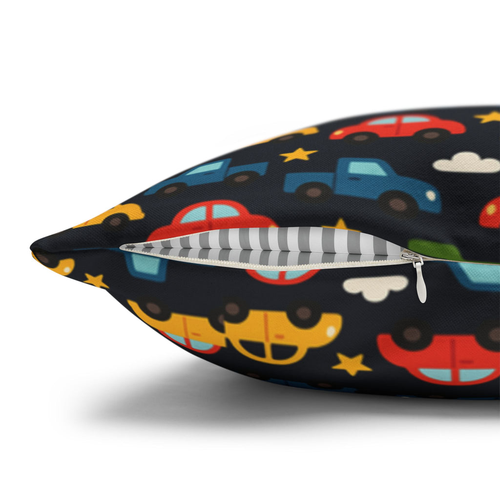 Colorful Cars Pattern | kids car pattern, black background, playful nursery decor