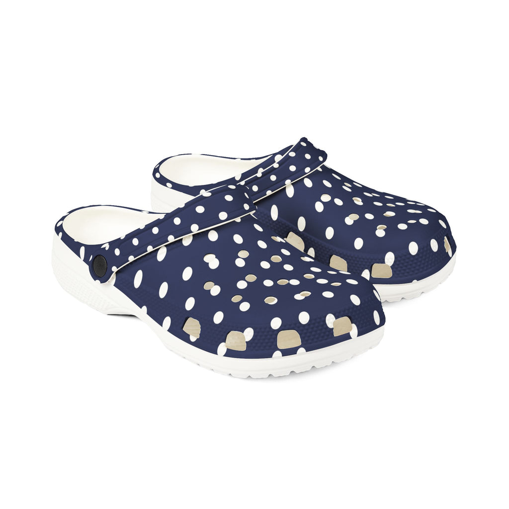 Navy & White Polka Dot EVA Foam Clogs