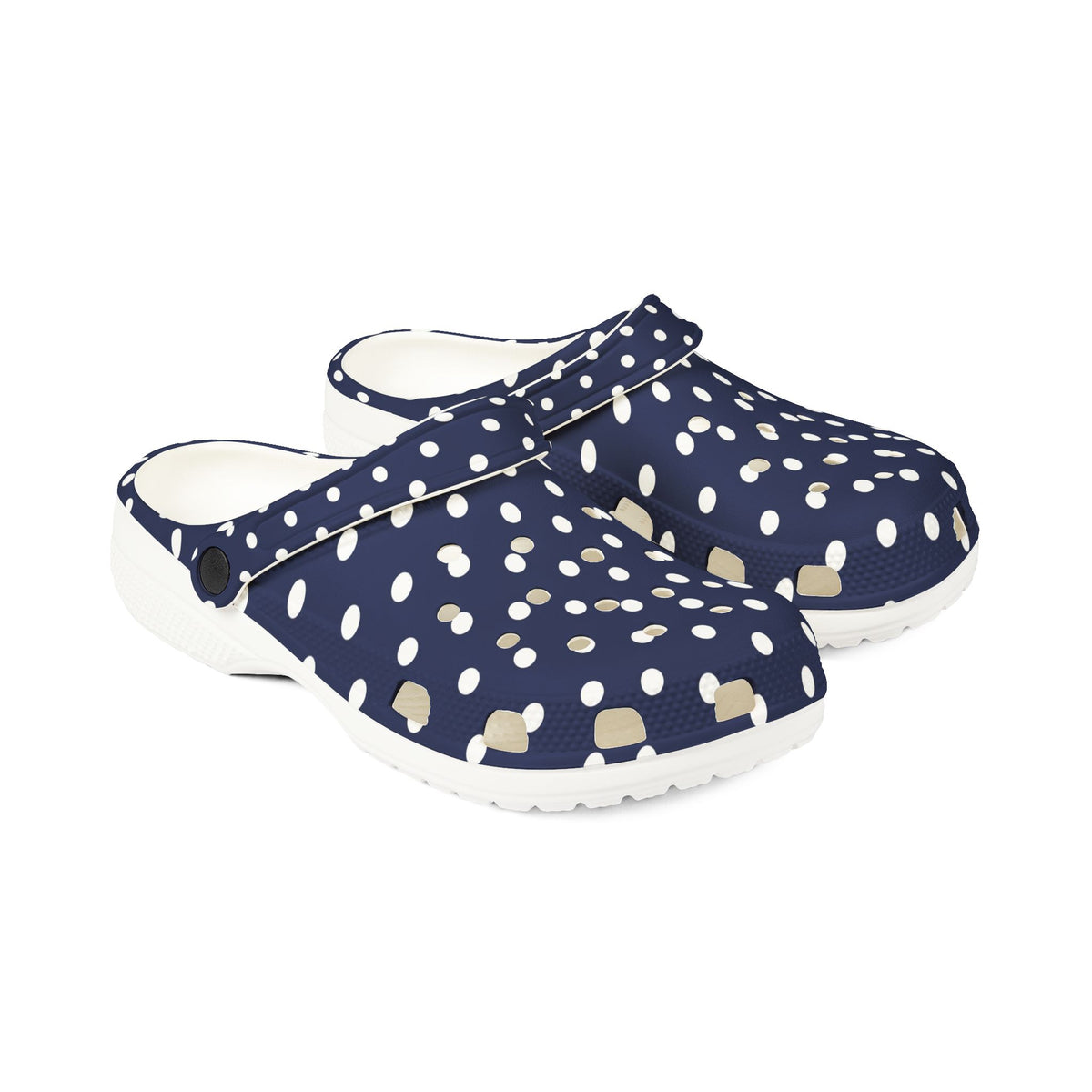 Navy & White Polka Dot EVA Foam Clogs