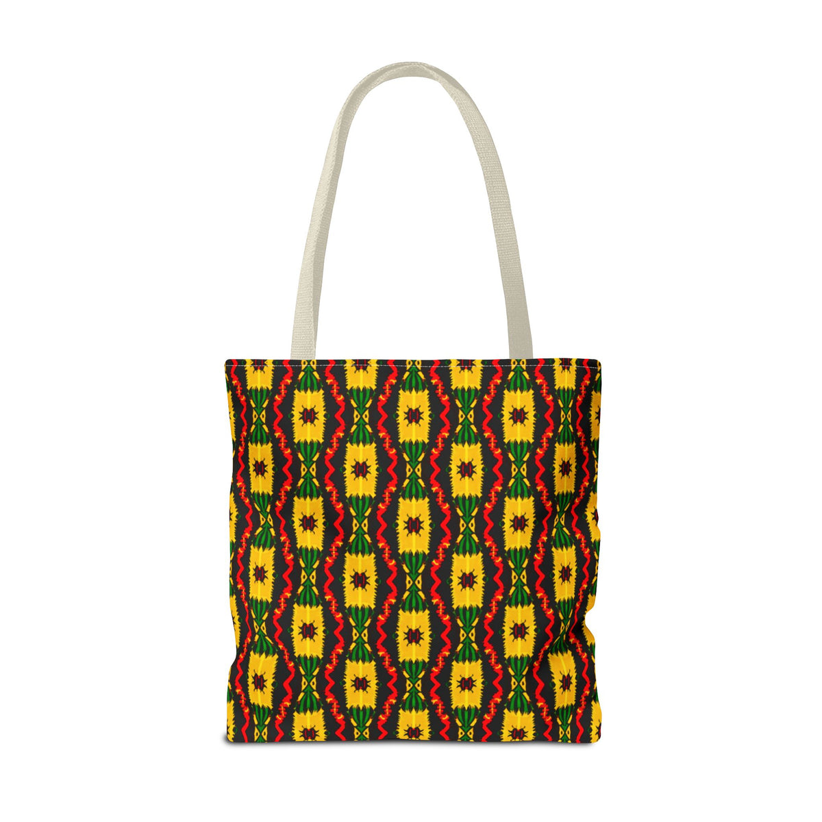 African Geometric Pattern Tote Bag | Yellow Red Green Print