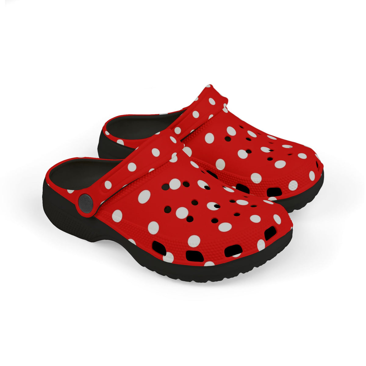 Kids Red & White Polka Dot EVA Foam Clogs