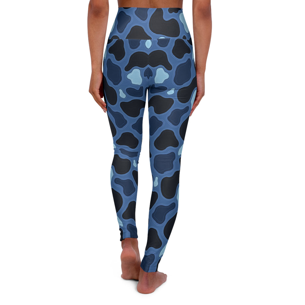 Patina Blue Army Pattern High Waisted Yoga Leggings | All-Over Print