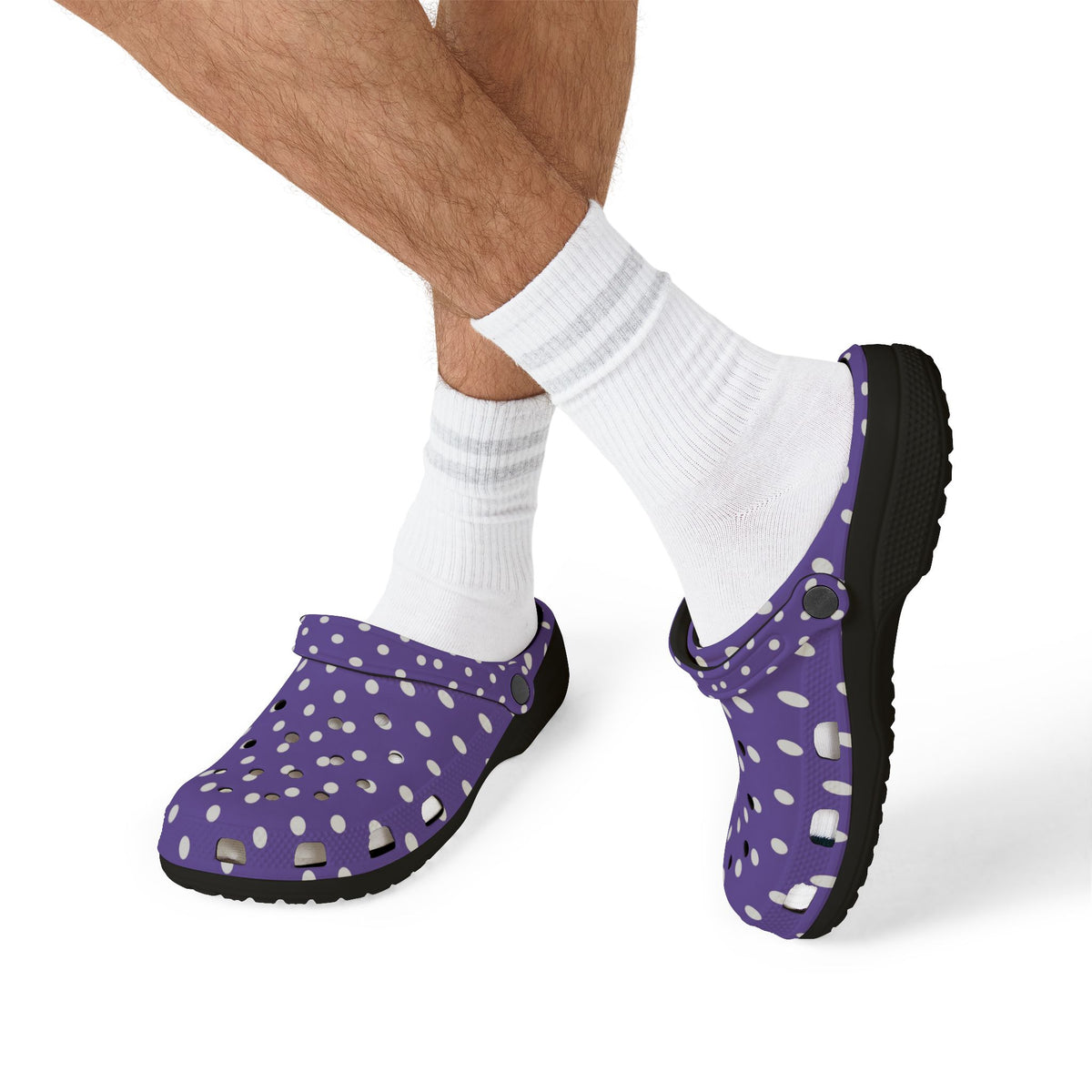 Purple Polka Dot EVA Foam Clogs