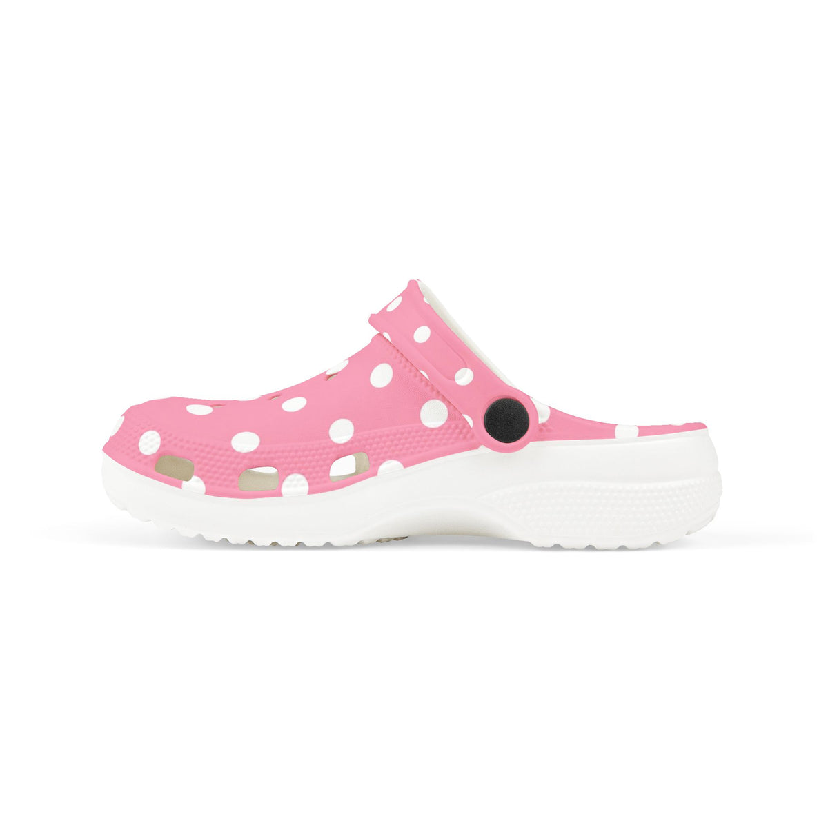 Kids Pink Polka Dot Foam Clogs — Lightweight EVA Slip-On Shoes