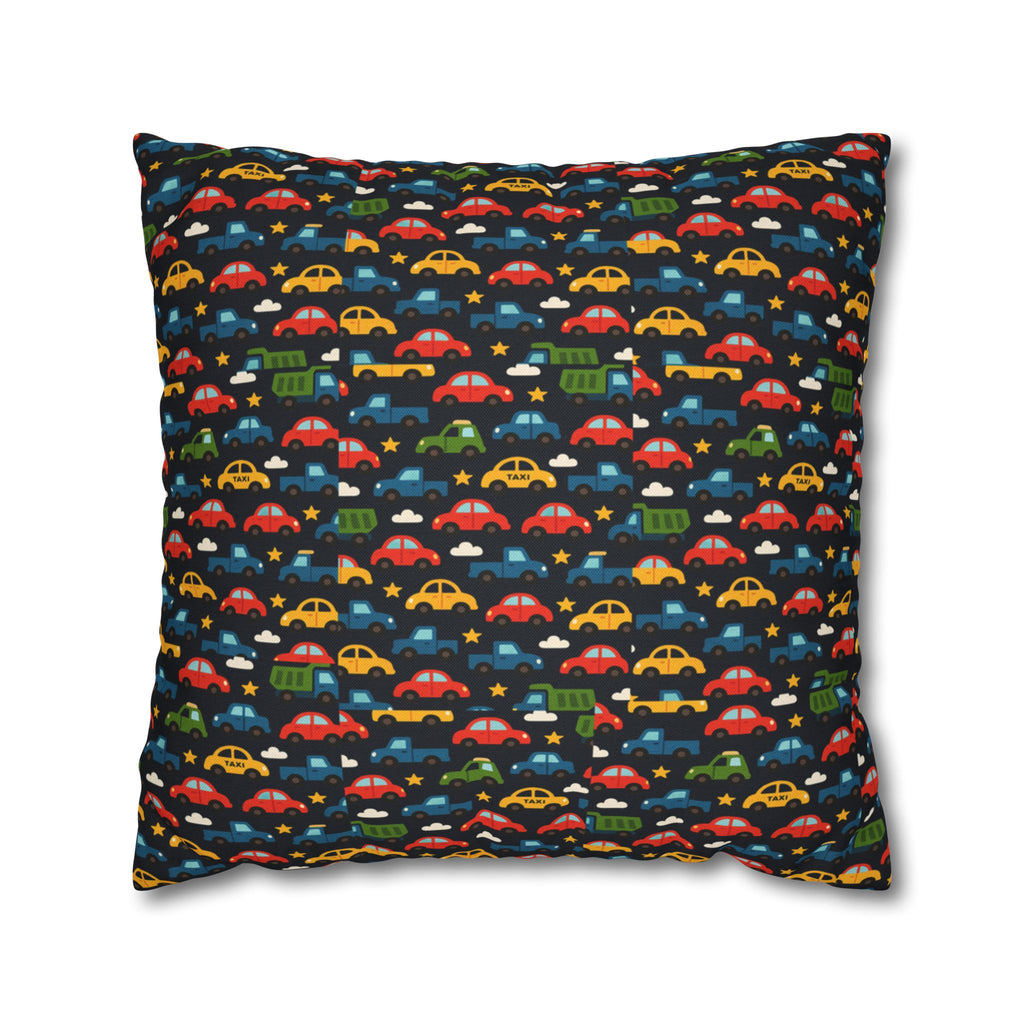 Colorful Cars Pattern | kids car pattern, black background, playful nursery decor