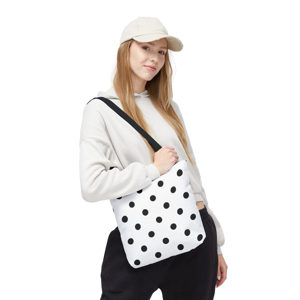 Black Polka Dot Tote Bag | All-Over Print