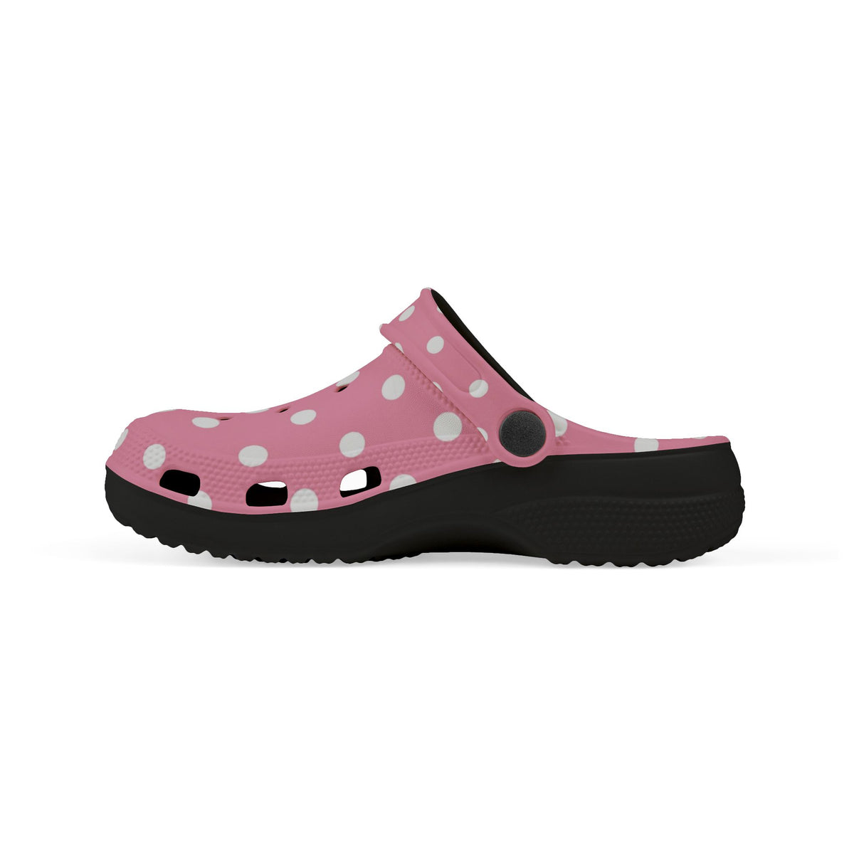 Kids Pink Polka Dot Foam Clogs — Lightweight EVA Slip-On Shoes