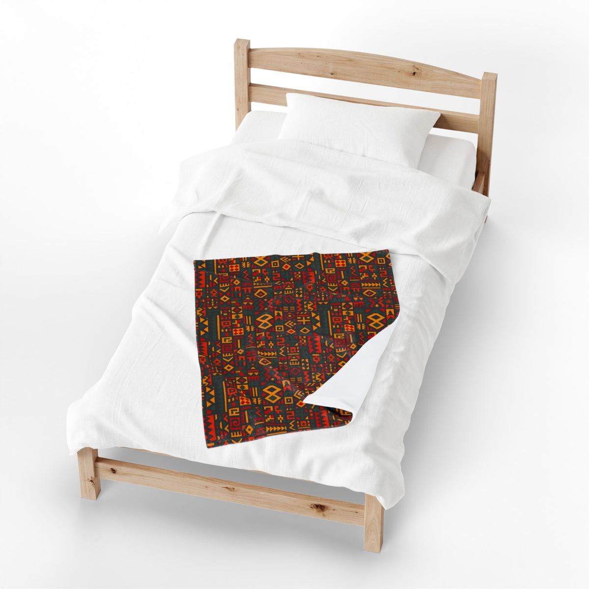 African Tribal Geometric Pattern Velveteen Plush Blanket