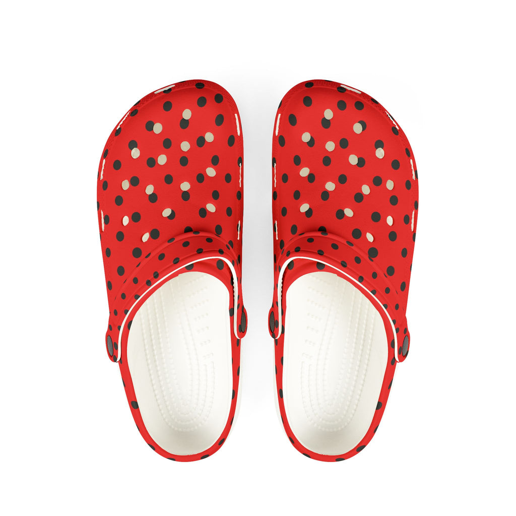 Red & Black Polka Dot EVA Foam Clogs