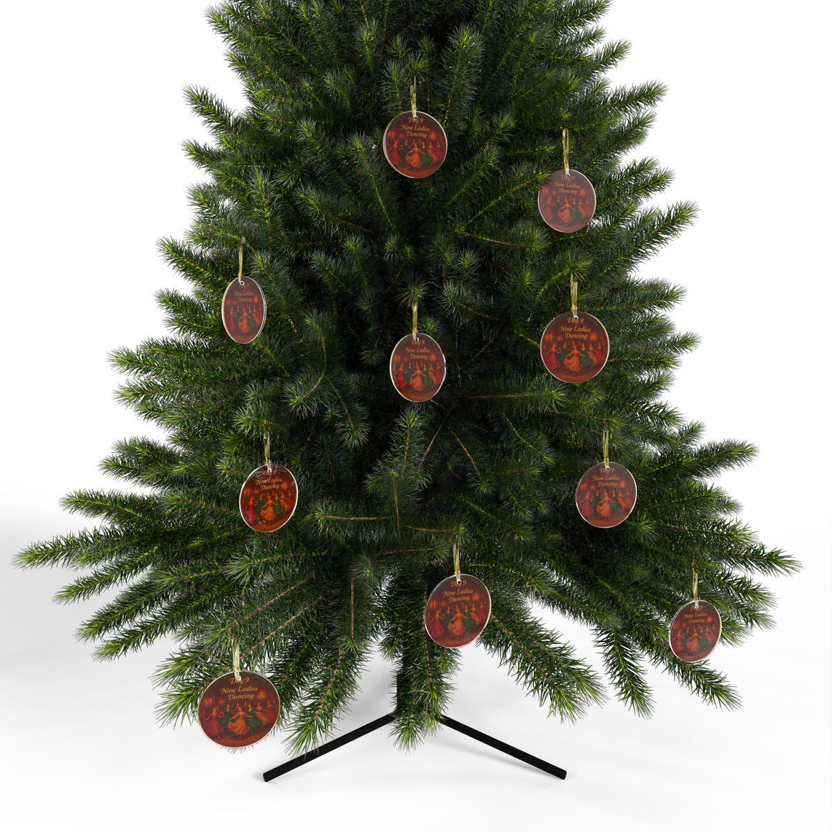 Nine Ladies Dancing Ornament  Acrylic Christmas Tree Decoration | 12 Days of Christmas Ornament | Holiday Keepsake Gift & Festive Home Décor