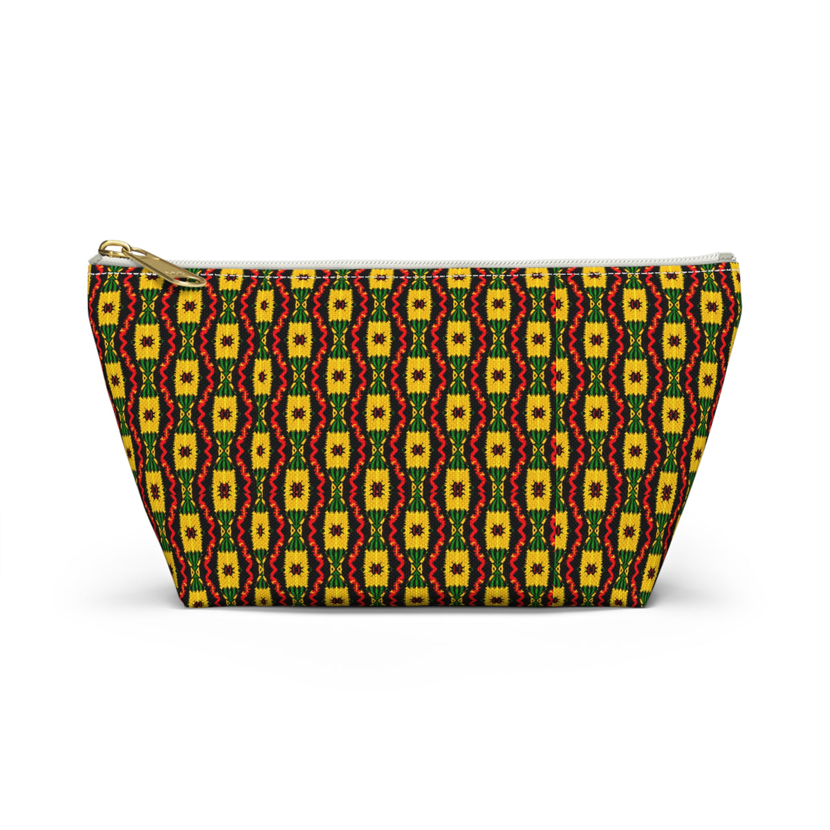 Geometric Aztec Pattern Accessory Pouch | T-Bottom Zip Cosmetic Bag