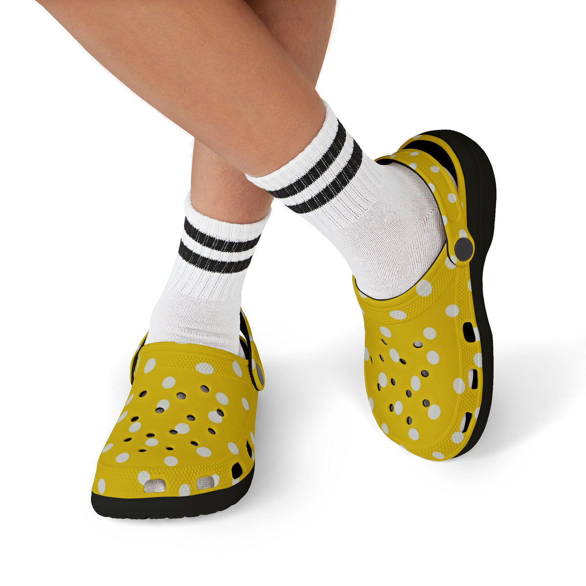 Kids Yellow Polka Dot EVA Foam Clogs