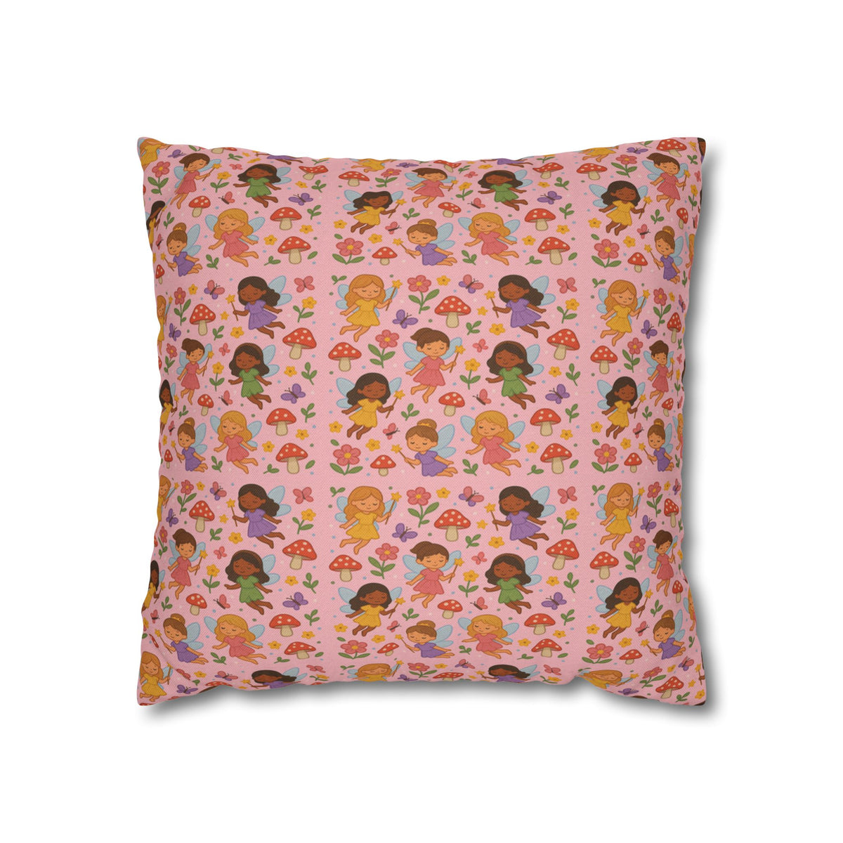 Flower Girls Square Pillowcase, Floral Pillow Cover, Bedroom Decor, Home Accent, Flower Pattern Bedding