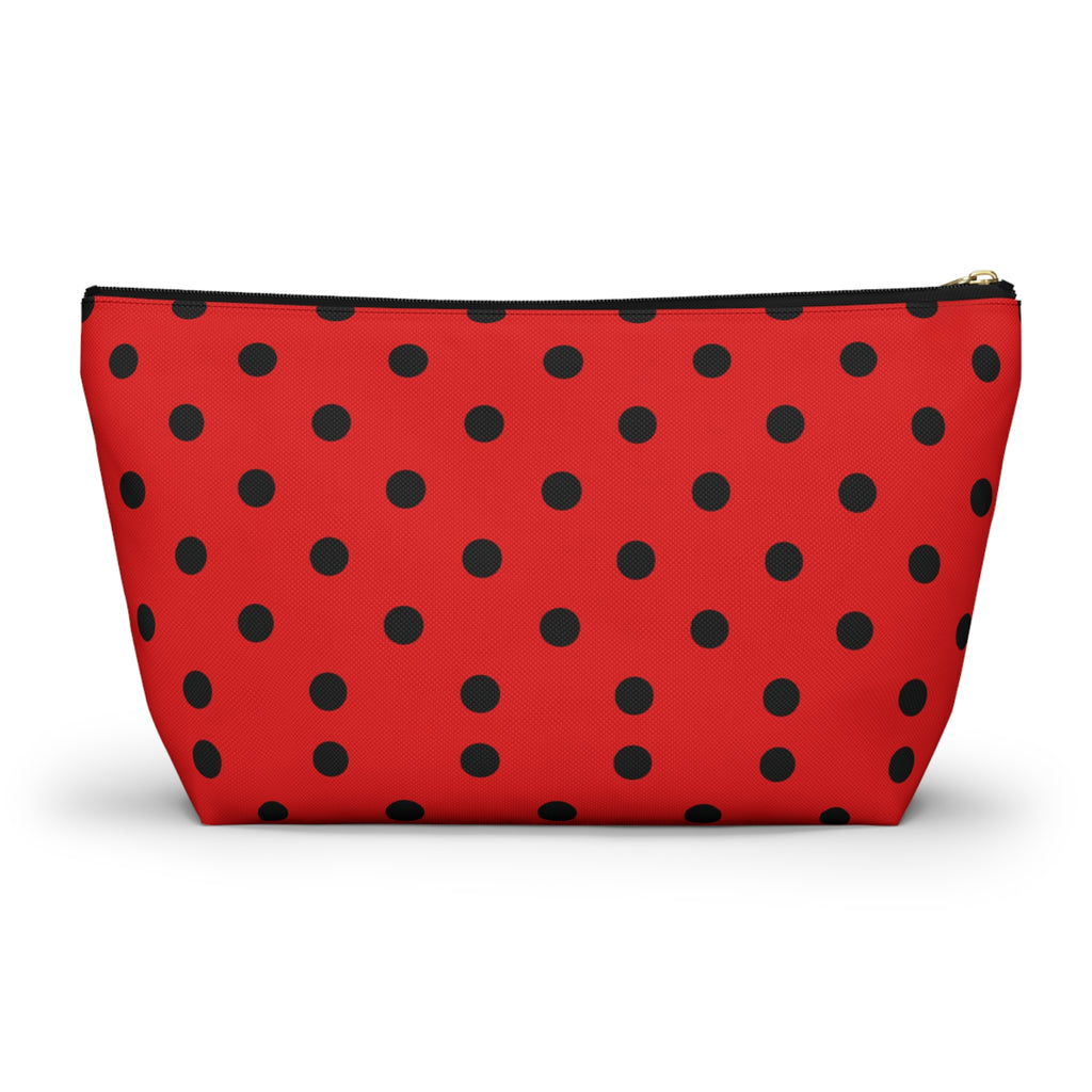 Red Black Polka Dot Accessory Pouch