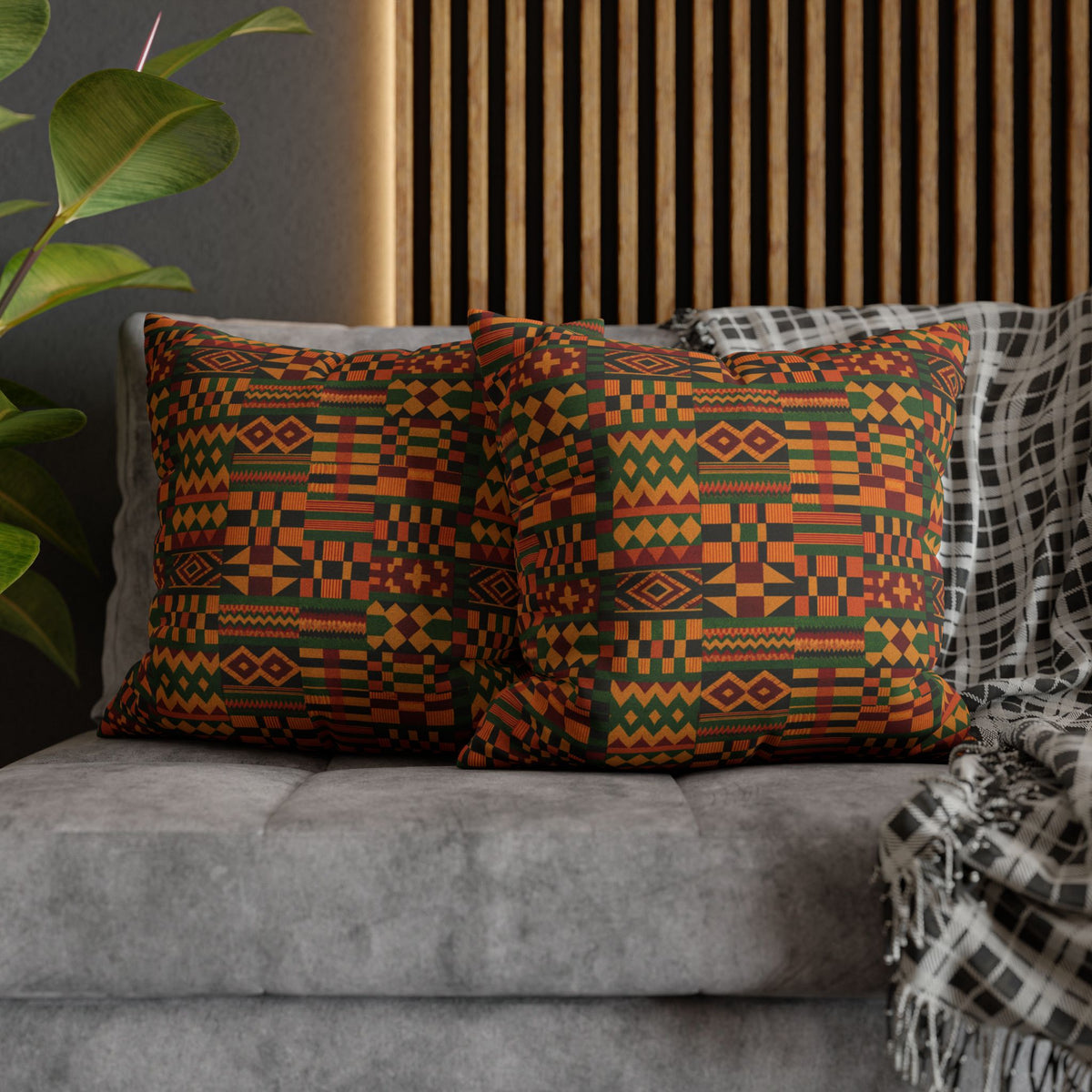Kente Pattern Pillowcase | African Print Square Pillowcase