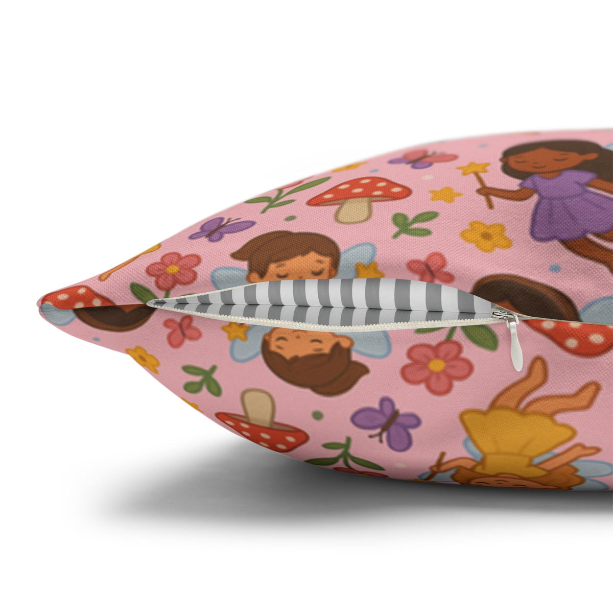 Flower Girls Square Pillowcase, Floral Pillow Cover, Bedroom Decor, Home Accent, Flower Pattern Bedding