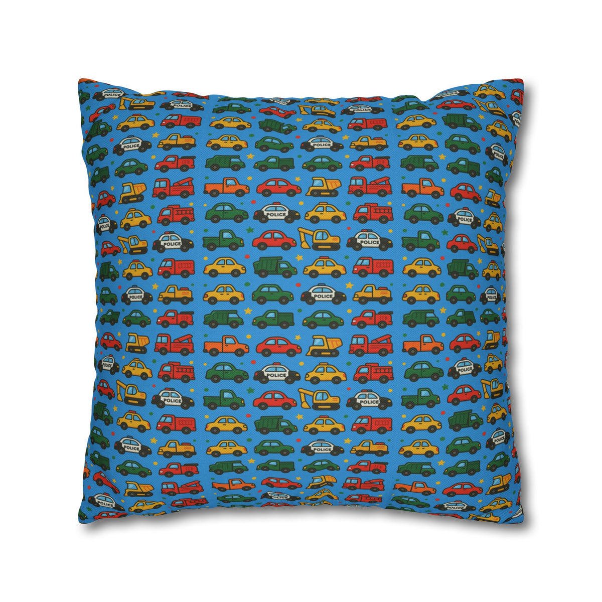 Retro Toy Car Pattern Pillowcase | Colorful Kids Room Throw Pillow