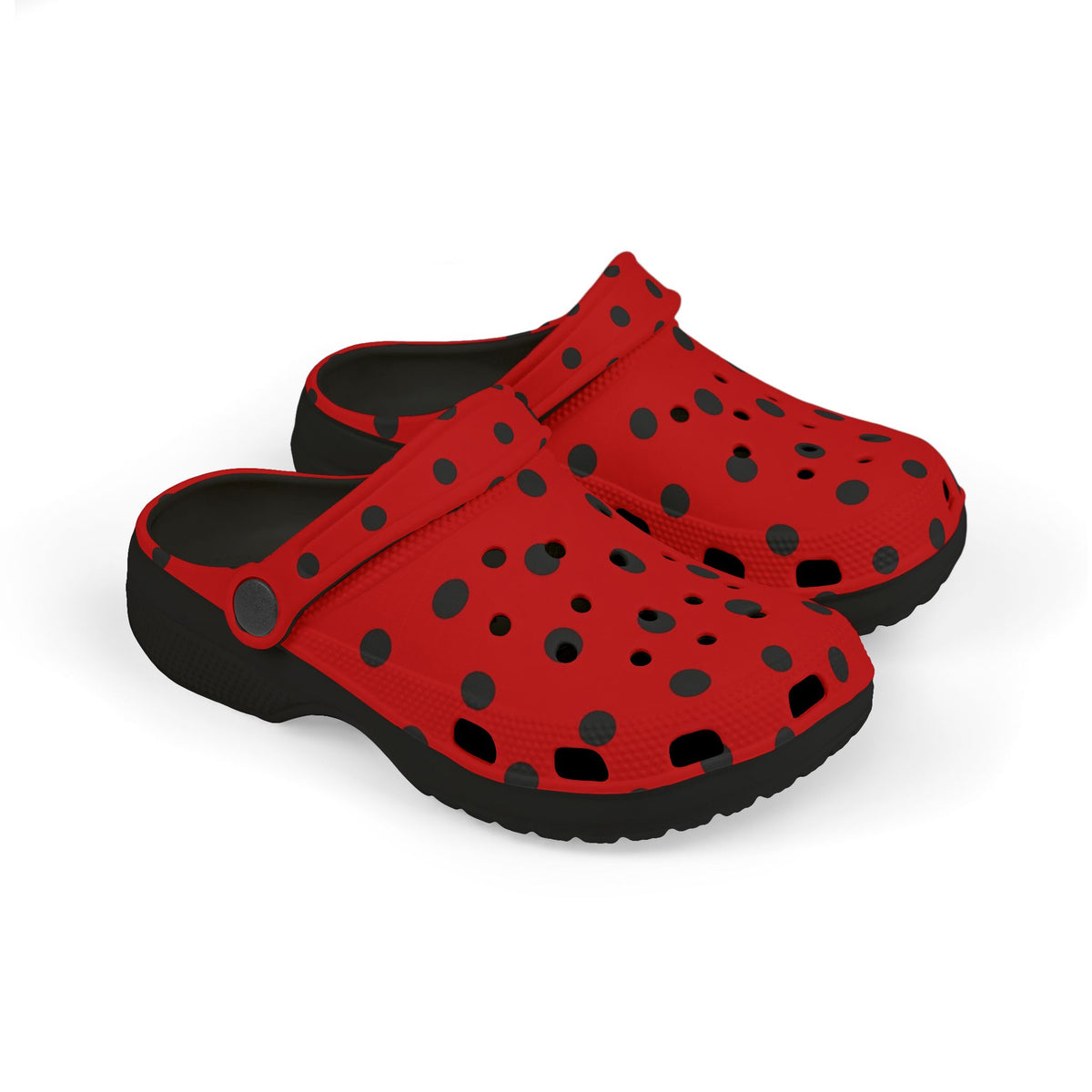 Kids Red & Black Polka Dot EVA Foam Clogs