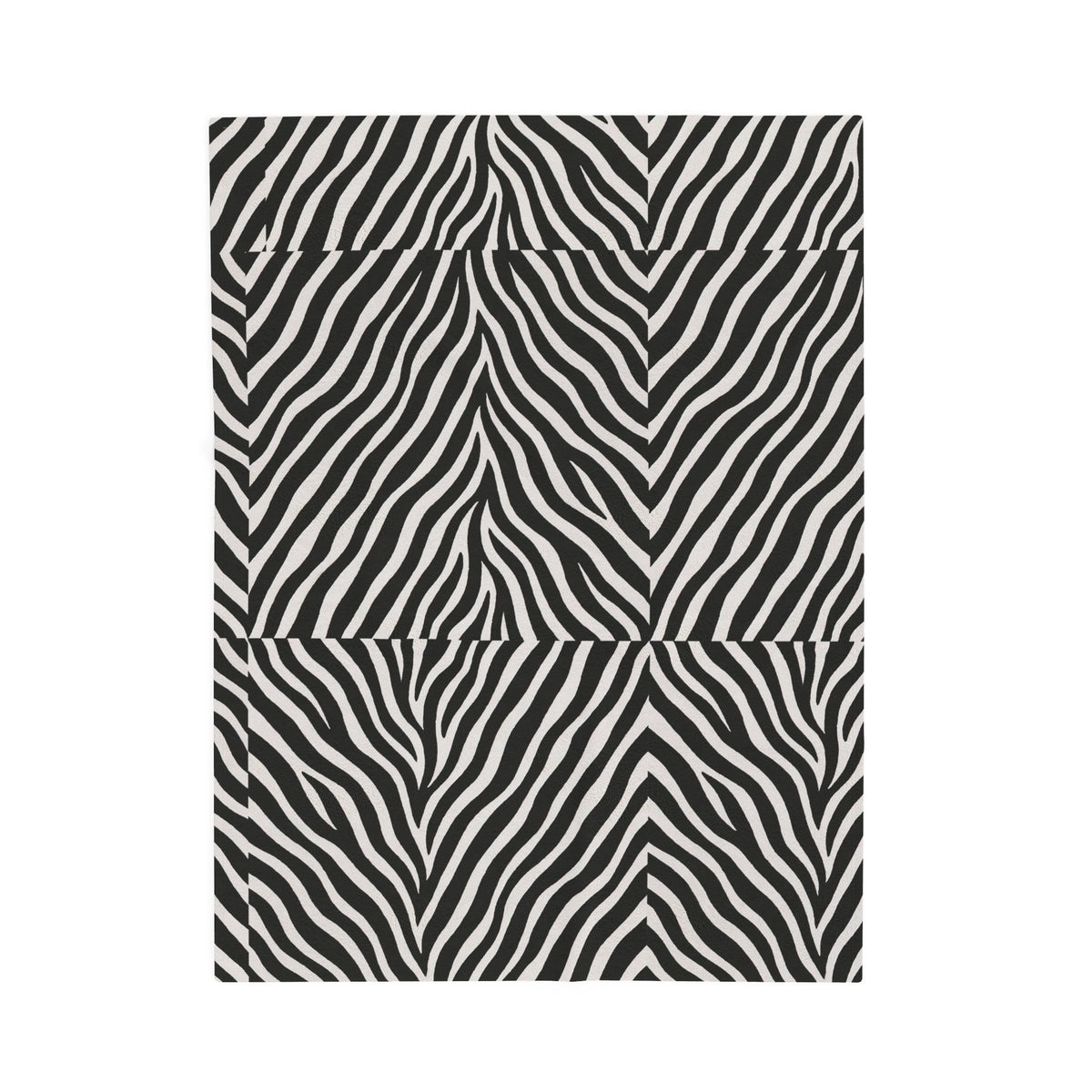 Zebra Stripe Pattern Velveteen Plush Blanket | Black White Animal Print