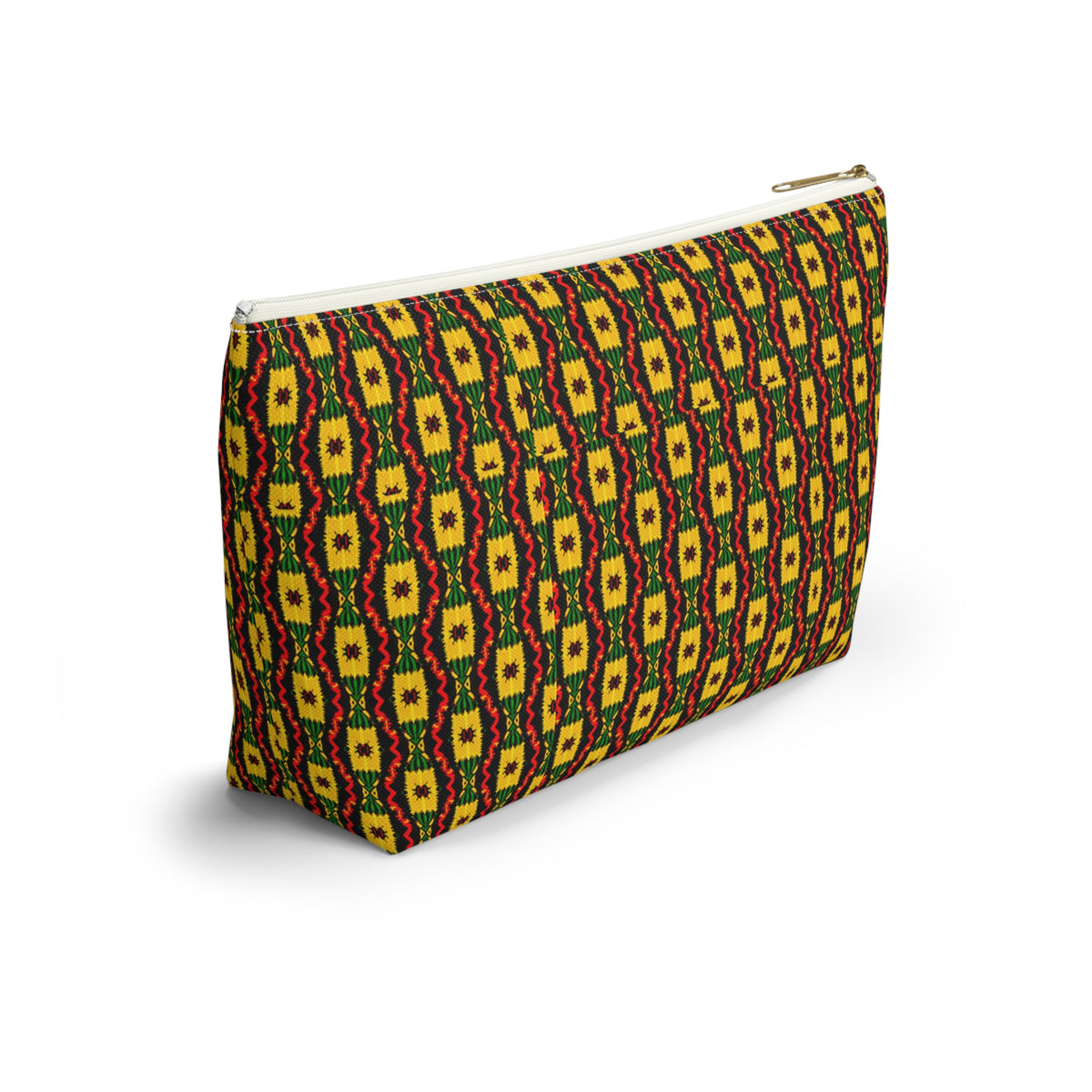 Geometric Aztec Pattern Accessory Pouch | T-Bottom Zip Cosmetic Bag