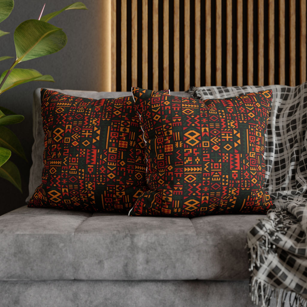 Tribal Geometric Pattern Pillowcase | Spun Polyester Square Pillowcase
