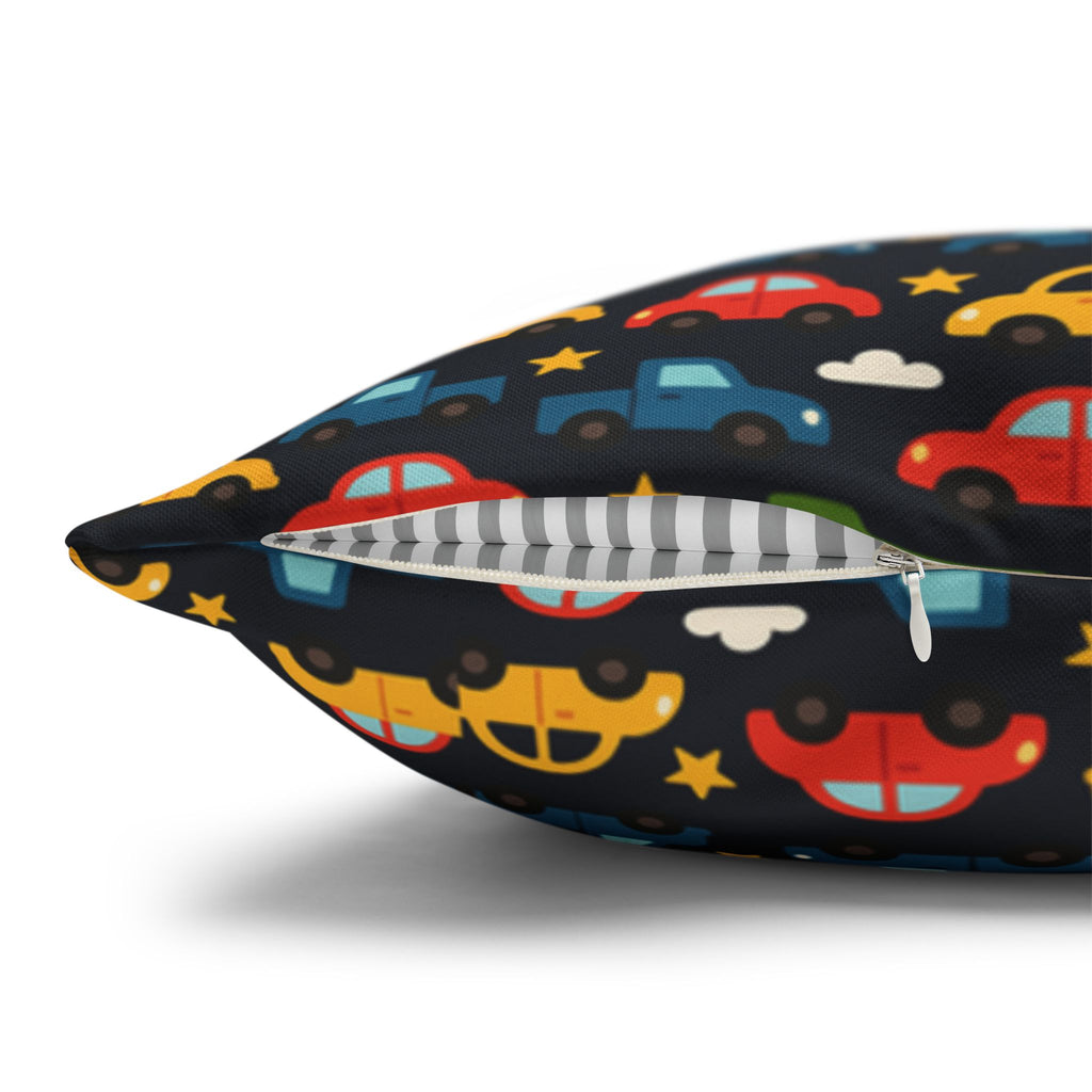 Colorful Cars Pattern | kids car pattern, black background, playful nursery decor