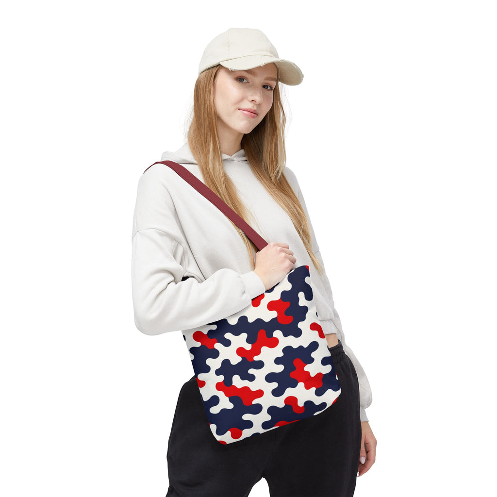 Black White Abstract Camouflage Tote Bag | All-Over Print