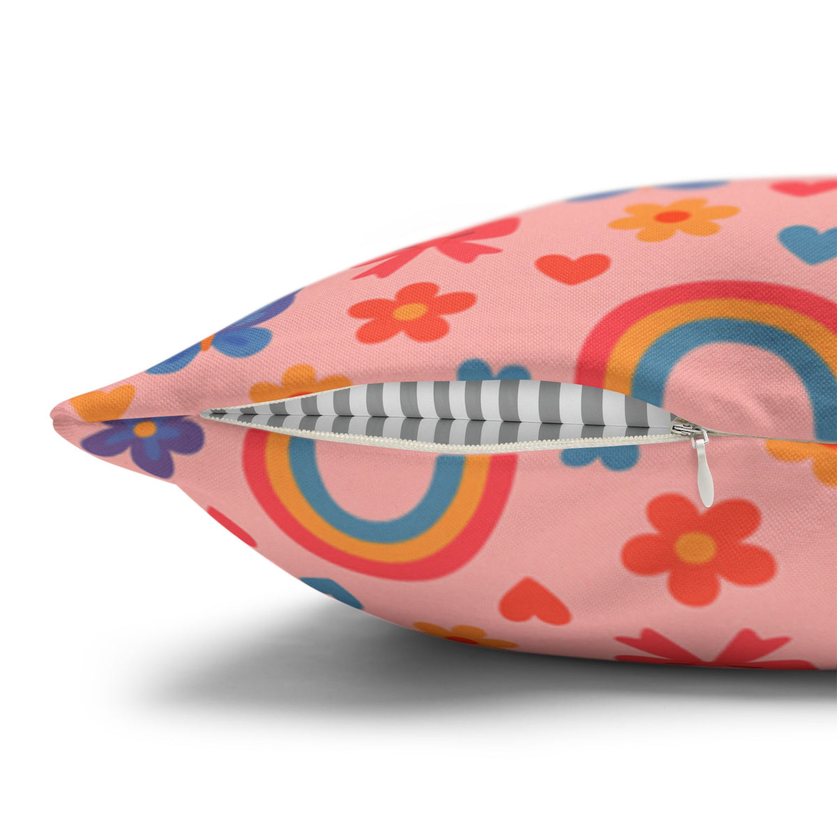 Rainbow Butterflies Pattern Pillowcase | Square Polyester Pillowcase