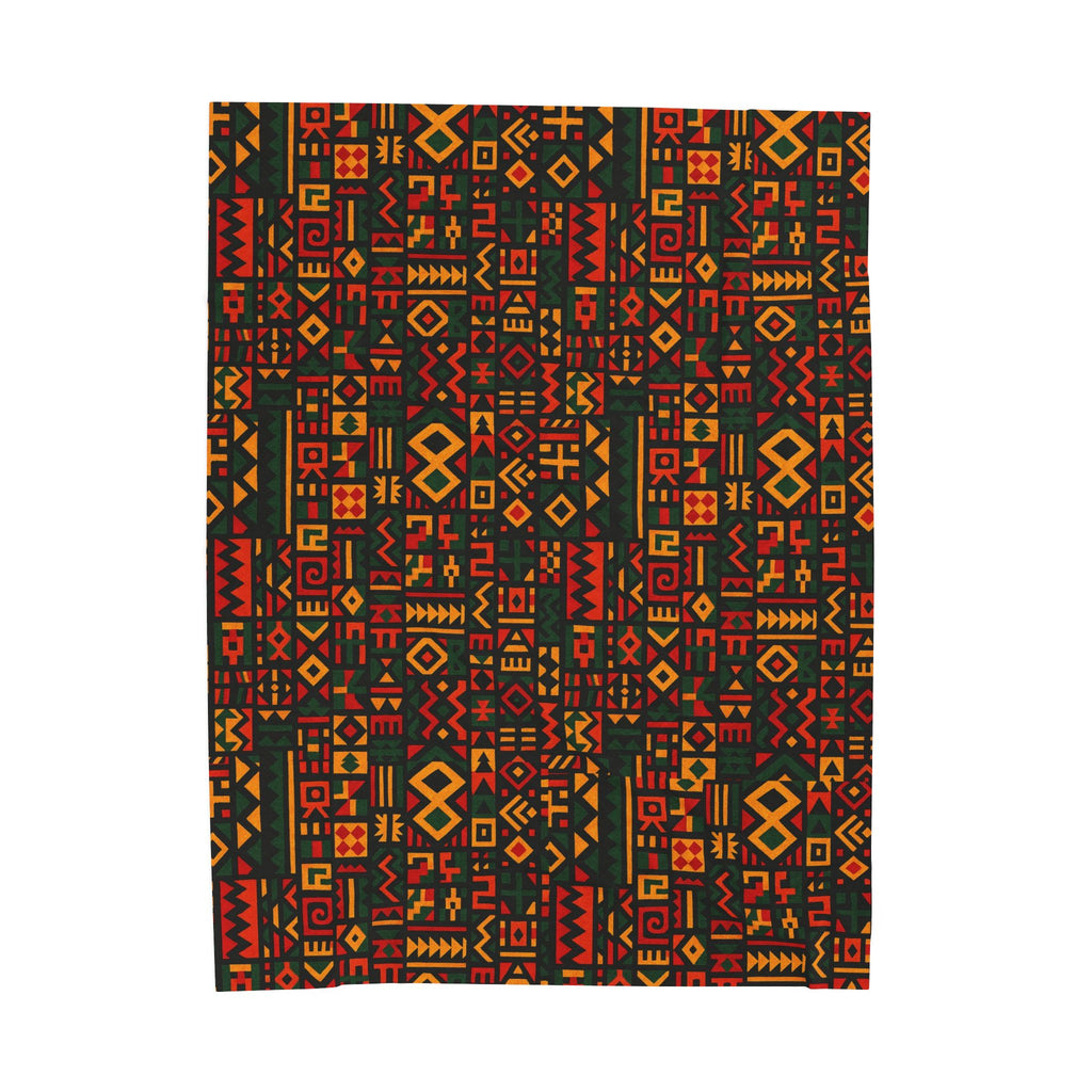 African Tribal Geometric Pattern Velveteen Plush Blanket