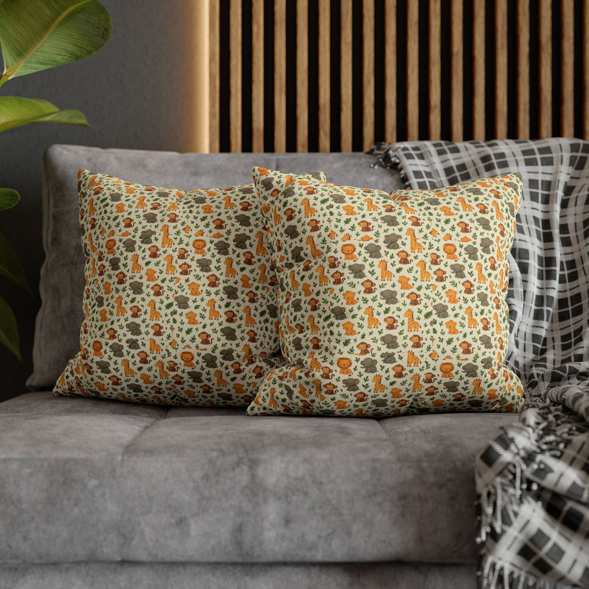Autumn Woodland Animals Fox & Mushroom Spun Polyester Pillowcase, Fall Decor, Forest Creatures Cushion Cover, Woodland Nursery Accent,