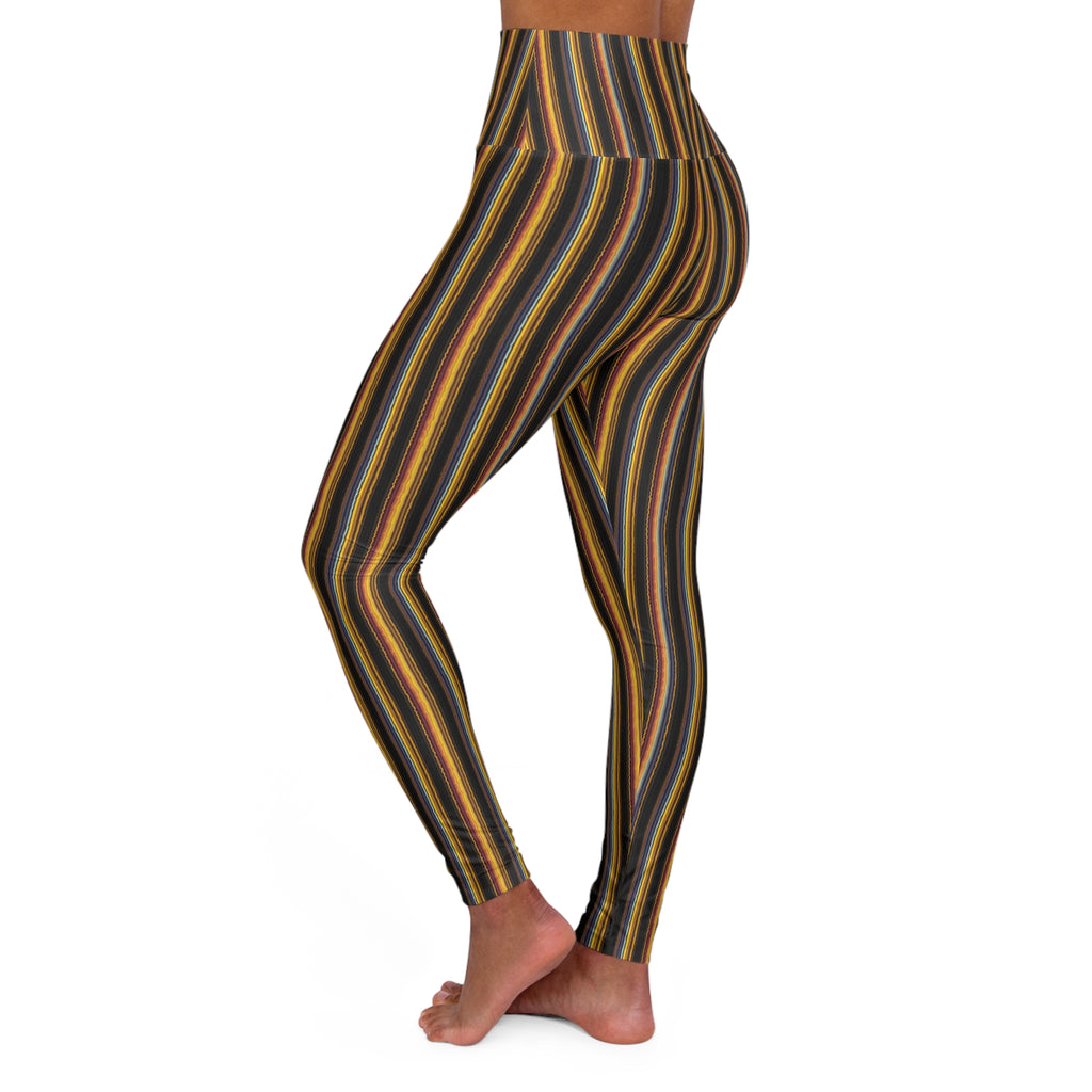 Striped Retro Colorblock Leggings, Yoga Pants for Women, Workout Leggings, Running Tights, Active Wear Bottoms