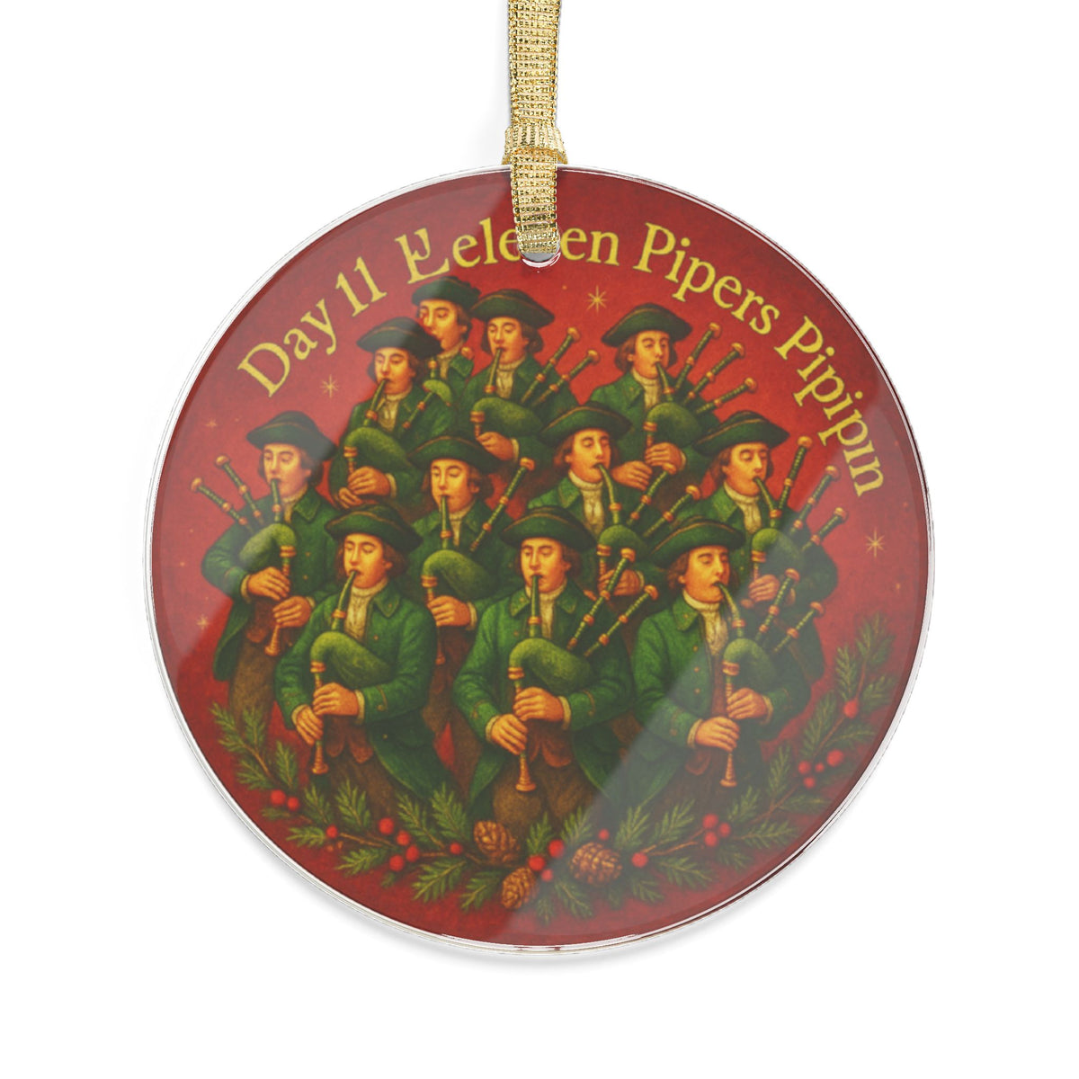 Eleven Pipers Piping Ornament | Acrylic Christmas Tree Decoration | 12 Days of Christmas Ornament