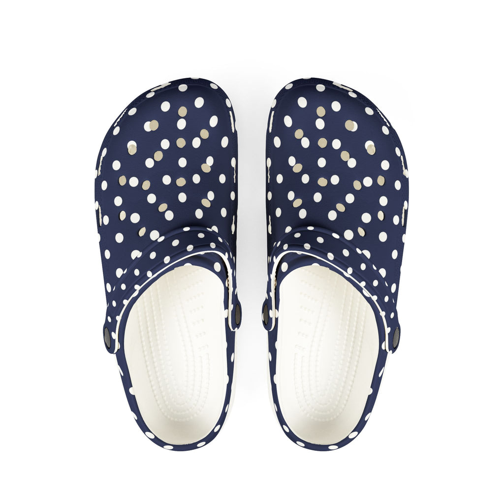 Navy & White Polka Dot EVA Foam Clogs