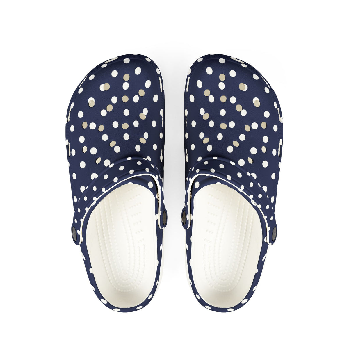 Navy & White Polka Dot EVA Foam Clogs