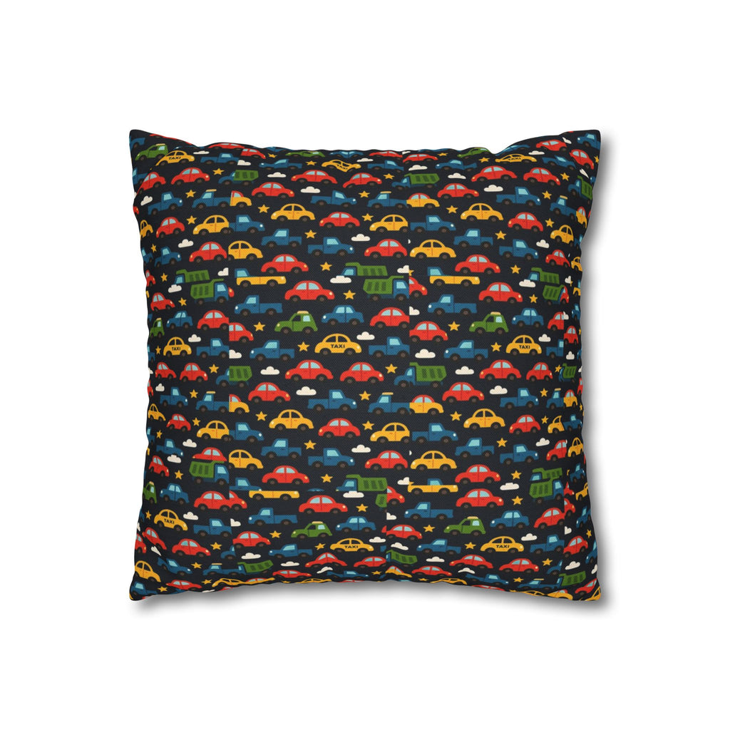 Colorful Cars Pattern | kids car pattern, black background, playful nursery decor