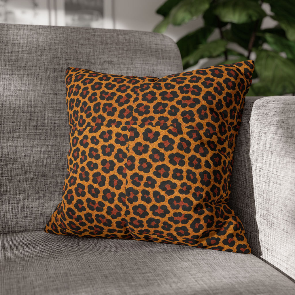 Leopard Print Pillowcase | Square Polyester Throw Pillowcase