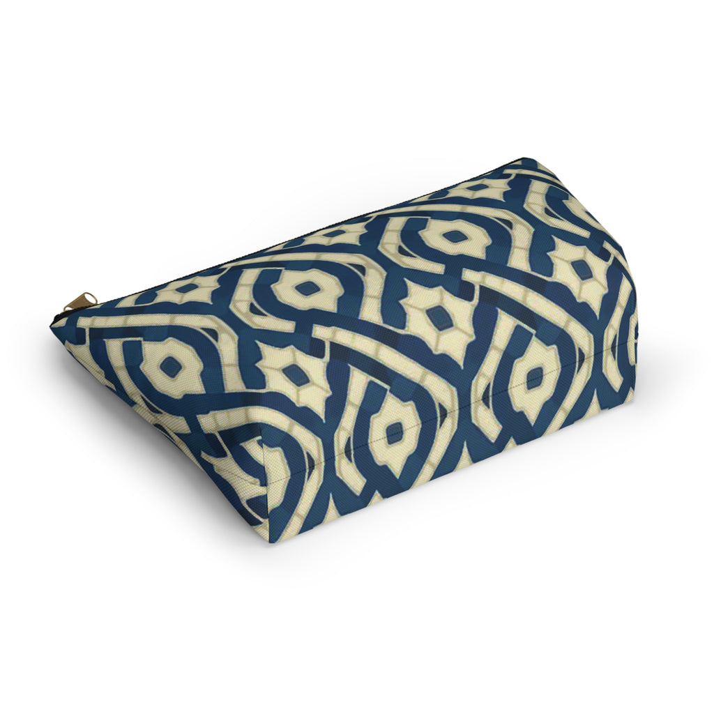 Patina Blue Geometric Accessory Pouch