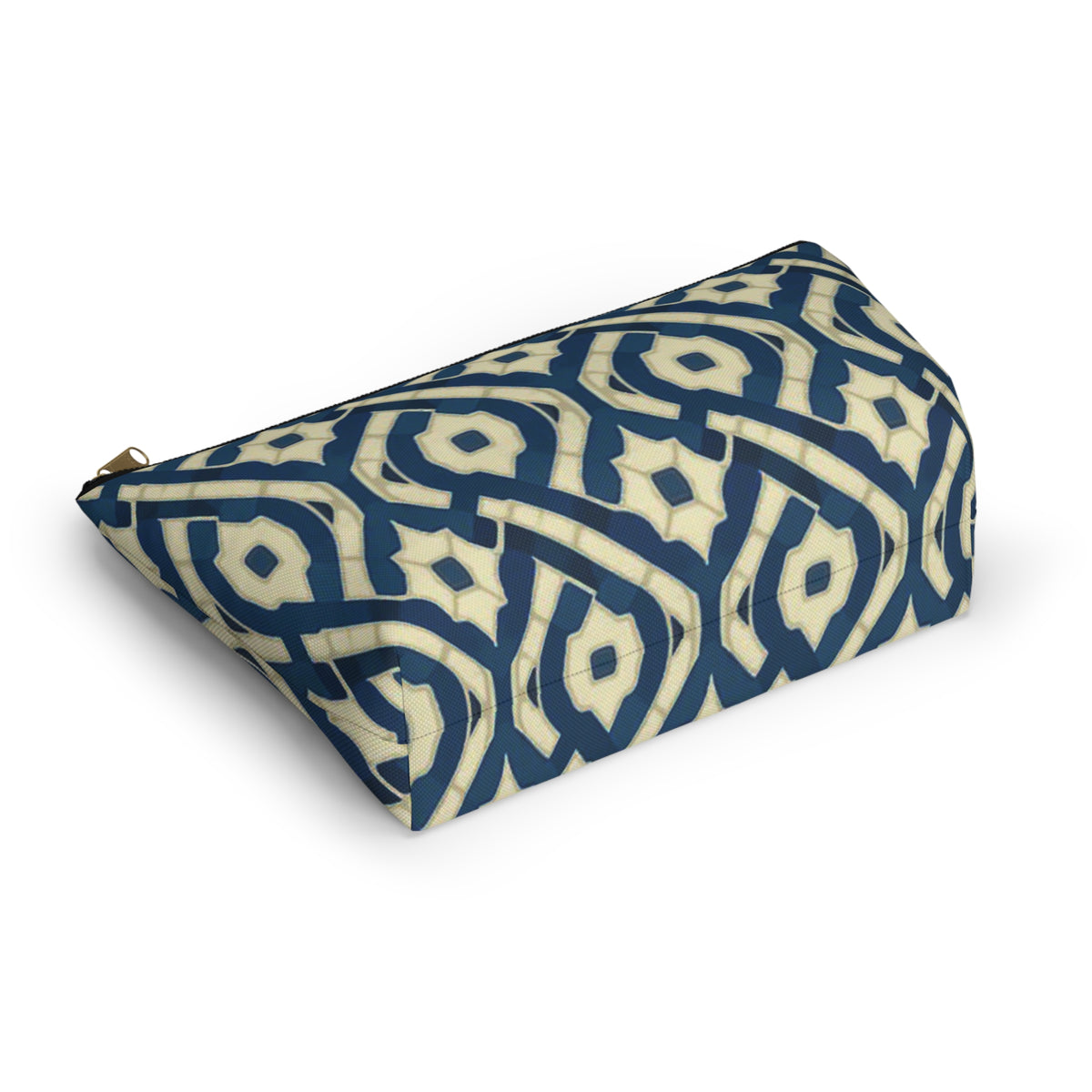 Patina Blue Geometric Accessory Pouch