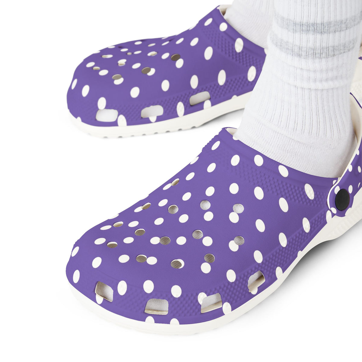 Purple Polka Dot EVA Foam Clogs